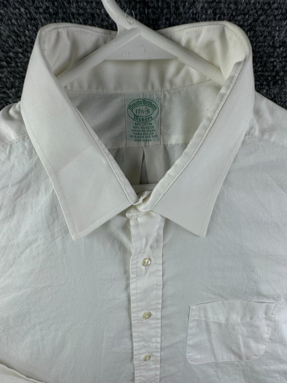 VTG Brooks Brothers Makers 17.5 35 Long Sleeve Button Up Shirt USA Cotton Blend